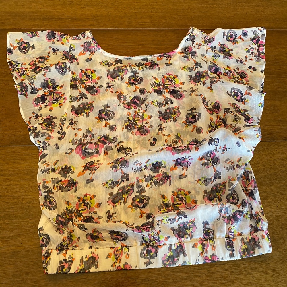 Urban Outfitters Kimchi Blue Floral Sheer Blouse